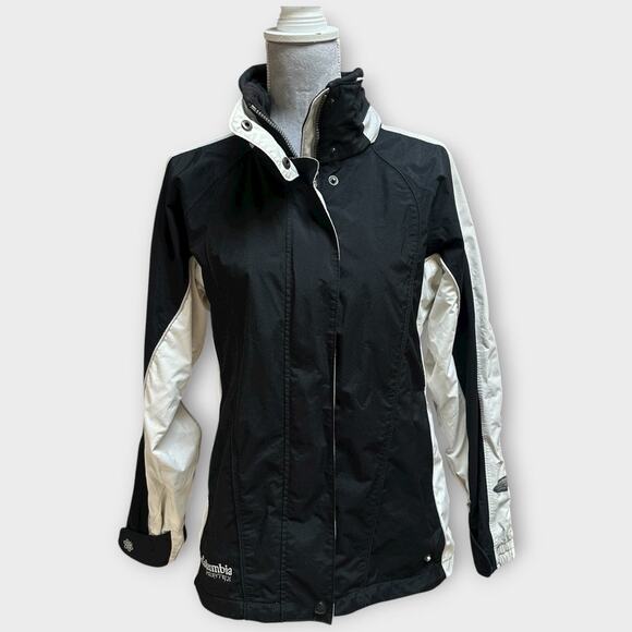 COLUMBIA Vertex Omni-Shield Women’s Waterproof Hooded Jacket Black White M - Picture 1 of 12